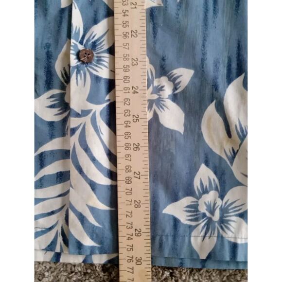 Vintage Made In Hawaii Mens Hawaiian Shirt XL Cotton Blue Floral - Picture 4 of 5